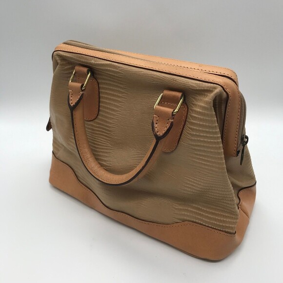 Vintage ROBERTO ROMA Italy Purse Brown Reptile Leather 2 Handle HandBag Satchel - Picture 3 of 9